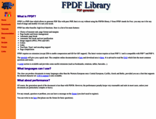 fpdf.org screenshot