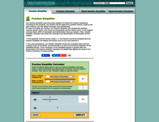 fractionsimplifier.com screenshot