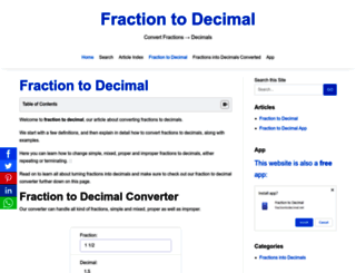 fractiontodecimal.net screenshot