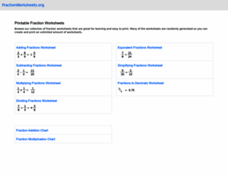 fractionworksheets.org screenshot