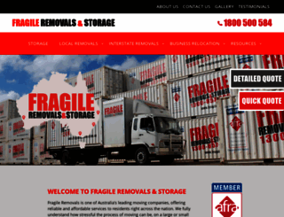 fragileremovals.com.au screenshot