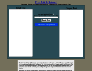 free-article-spinner.com screenshot