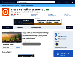 free-blog-traffic-generator.software.informer.com screenshot