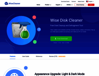 free-disk-cleaner.wisecleaner.com screenshot