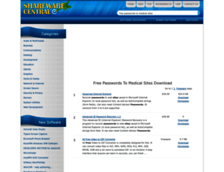 free-passwords-to-medical-sites.sharewarecentral.com screenshot