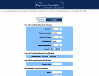 free-paycheck-calculator.com screenshot