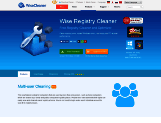 free-registry-cleaner.wisecleaner.com screenshot