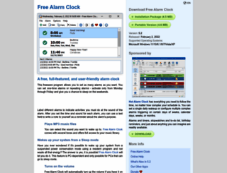 freealarmclocksoftware.com screenshot