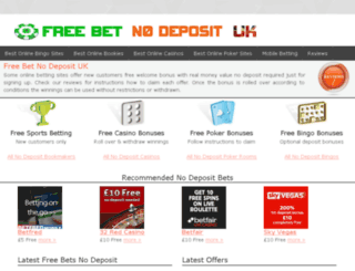 freebetnodeposituk.co.uk screenshot