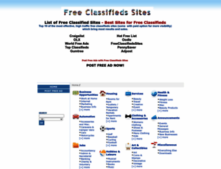 freeclassifiedssites.com screenshot