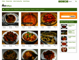 freeindianrecipes.com screenshot
