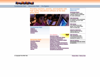 freemathtest.com screenshot