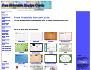 freeprintablerecipecards.net screenshot