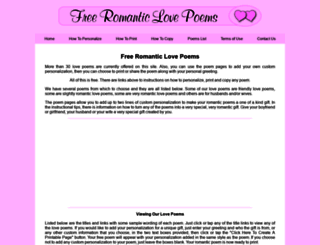 freeromanticlovepoems.net screenshot