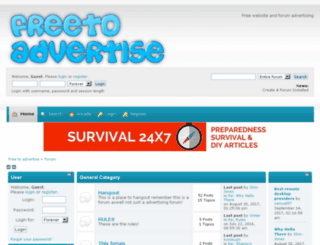 freetoadvertise.createaforum.com screenshot