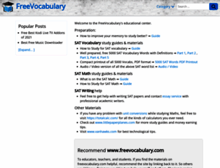 freevocabulary.com screenshot
