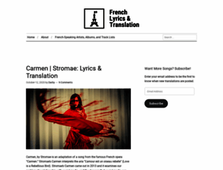 frenchlyricstranslations.com screenshot