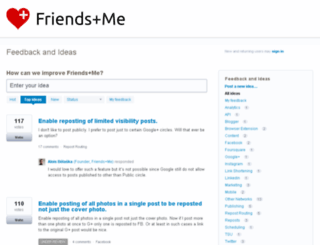 friendsplusme.uservoice.com screenshot