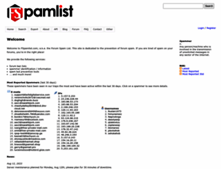 fspamlist.com screenshot