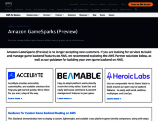 gamesparks.com screenshot