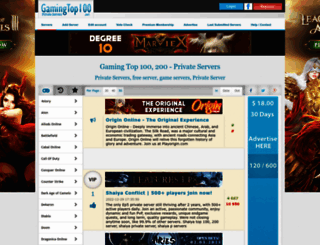gamingtop100.net screenshot