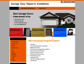 garagedoorrepaircampsprings.com screenshot
