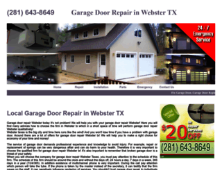 garagedoorrepairwebster.com screenshot