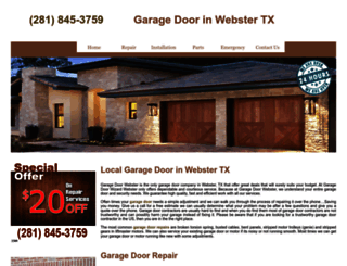 garagedoorwebster.com screenshot