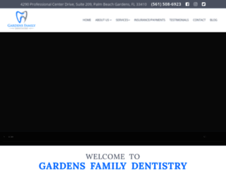 gardensfamilydentistry.com screenshot