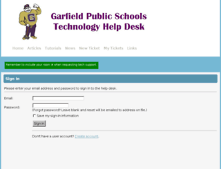 garfield.h2desk.com screenshot