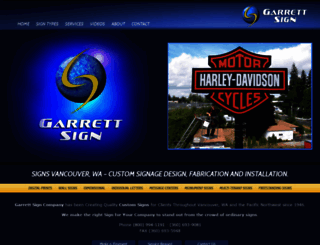 garrettsign.com screenshot