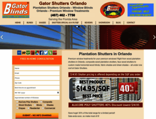 gatorshutters.com screenshot