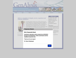 genalysislaboratory.com screenshot
