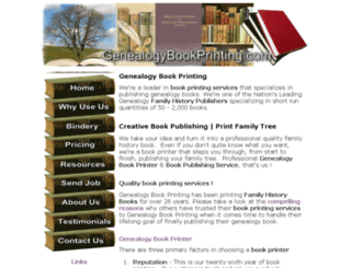 genealogybookprinting.com screenshot