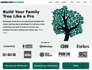 genealogyexplained.com screenshot