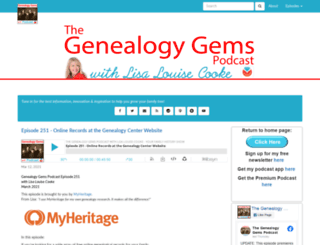 genealogygemspodcast.com screenshot