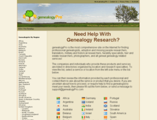 genealogypro.com screenshot