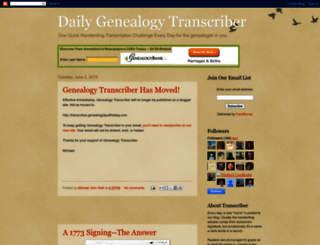 genealogytranscriber.blogspot.com screenshot