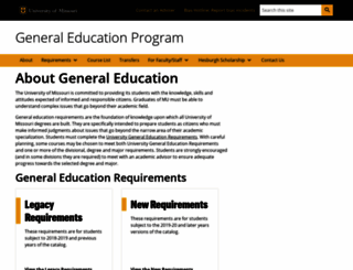 generaleducation.missouri.edu screenshot