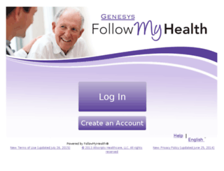 genesys.followmyhealth.com screenshot