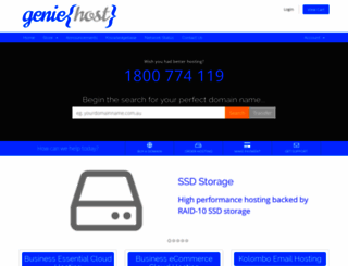 geniehost.com.au screenshot