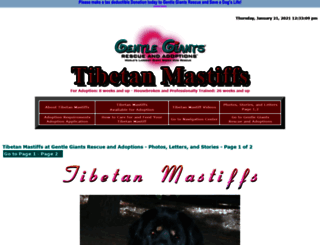 gentlegiantsrescue-tibetan-mastiffs.com screenshot