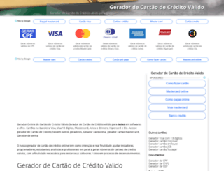 Access geradordecartao.com.br. Gerador de Cartão de Crédito Válido