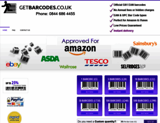 getbarcodes.co.uk screenshot