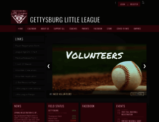 gettysburglittleleague.com screenshot