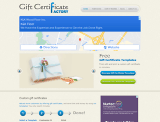 giftcertificatefactory.com screenshot