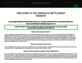 ginkgoldsettlement.com screenshot