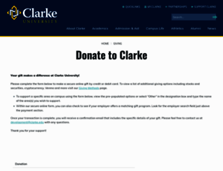 give.clarke.edu screenshot