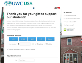 giving.uwc-usa.org screenshot
