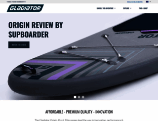 gladiatorpaddleboards.com screenshot